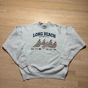 Vintage 90s Long Beach CA Sailboat Nautical Sweatshirt L
